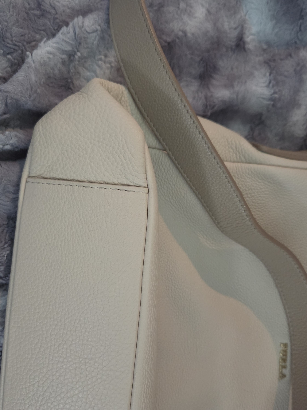 Authentic Furla Tan Leather Shoulder Bag Multi Zip Crossbody Purse - Picture 10 of 15